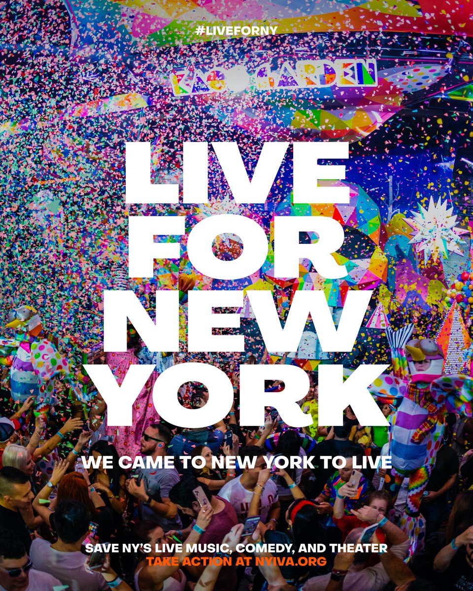 Independent venues need critical support from New York State to help bring arts & culture back to NYC! 
Take action at  NYIVA.org! 
#liveforNY #saveourstages
