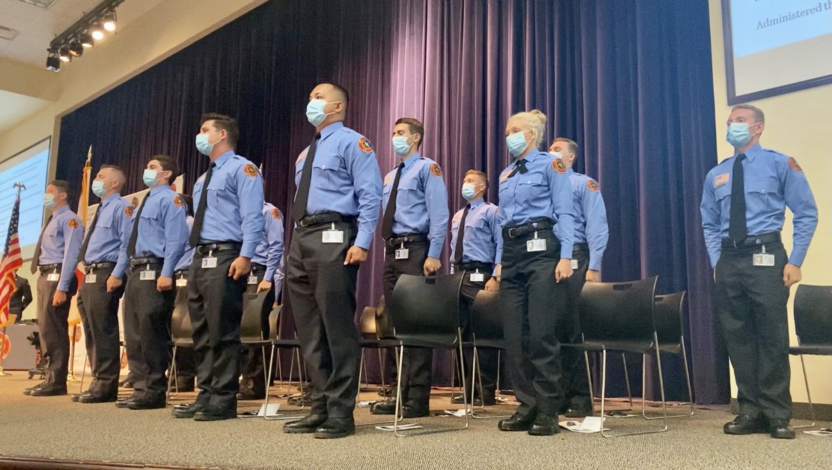 MartinCountyFR's tweet photo. Final #Class38 check-in! 🚒

Today completes MCFR Recruit Class 38’s 9-week journey. This morning, MCFR welcomed family, friends, colleagues and @MartinCountygov to help celebrate 17 new FF/EMTs in a graduation ceremony held at The Grace Place. 

#Congrats, Class 38! 🔥 https://t.co/fyemWEwROe