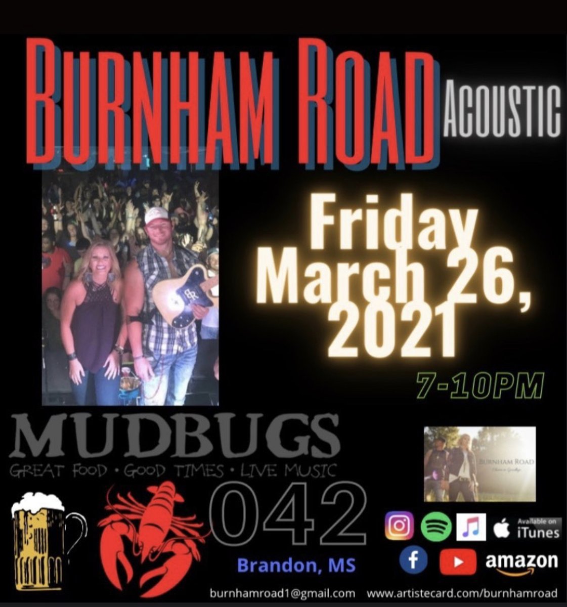 Are y’all ready for the weekend?!?! Start it enjoying a few lbs of your favorite crawfish &amp; some cold beers! We are excited to welcome back Burnham Road playing tonight 7pm-10pm! See y’all soon! #crawfish #shrimp #crablegs #beer #craftbeer #dinner #greatfood #goodtimes #livemusic