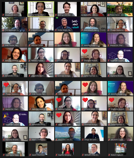 ashleyhenry_WL's tweet photo. What a great end to an amazing seminar! Thank you to all of the participants for your time, energy, and engaging discussions during the #AlumniTIES TechCamp Reconnect!😊 #ExchangeAlumni #TechCampGlobal @PeaceTechLab @WorldLearning @MediaLiteracyEd @exchangealumni https://t.co/XtBMJIeD86