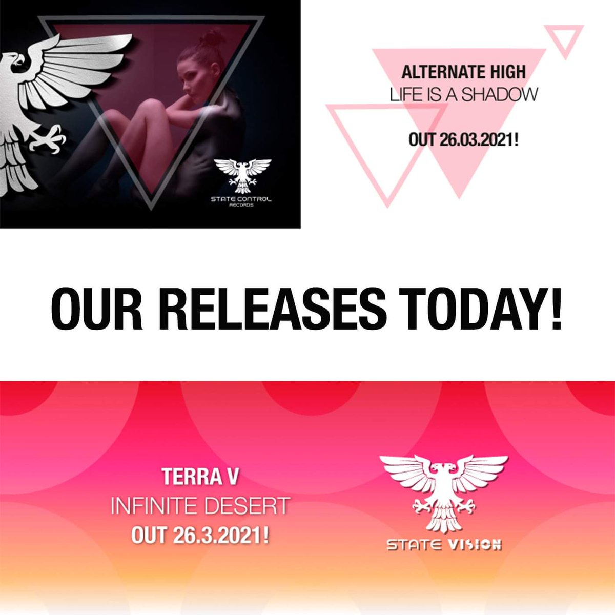 Our great releases for today! Thanks for your support! 🥰

For <a href="/Alternate_High/">Alternate High</a> 's hatteringly beautiful melodic vibes, press:
beatport.com/release/life-i…

For @Terra_V_ 's catchy sky painting tunes, press:
beatport.com/release/infini…