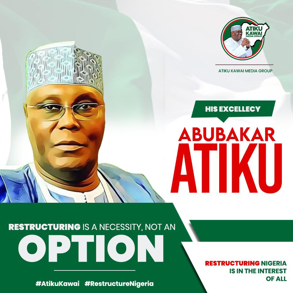 Astambaya's tweet image. Atiku will promote the politics of inclusiveness and that will reduce citizens frustration and alienation.

Restructuring is a necessity not an option.

#AtikuKawai
#DigitalRoadMap
#AtikuTheUnifier