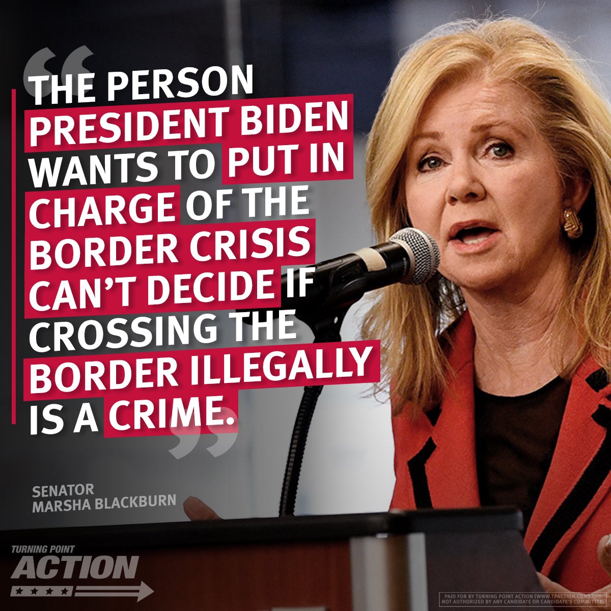 TrumpStudents's tweet photo. Illegally crossing our border is a CRIME. We can’t allow our national security be put at risk. @VoteMarsha https://t.co/gwG6hELPVA