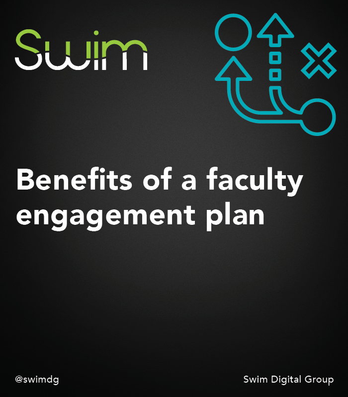 SwimDG's tweet photo. Faculty engagement with students is key to their success in the classroom. Based on our experience, these are the top three benefits that come from developing a faculty engagement plan.  #highereducation https://t.co/MpO0VVMKQM