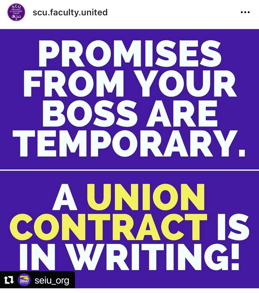 scufacultyunite's tweet photo. Friendly #Friday Reminder 😎
#SCUFacultyUnited #HigherEd #FacultyForward #Repost @seiu_org 
The best way to make sure you're respected, protected and paid at work is uniting with your co-workers in a union. https://t.co/jZb0eLz4f7
