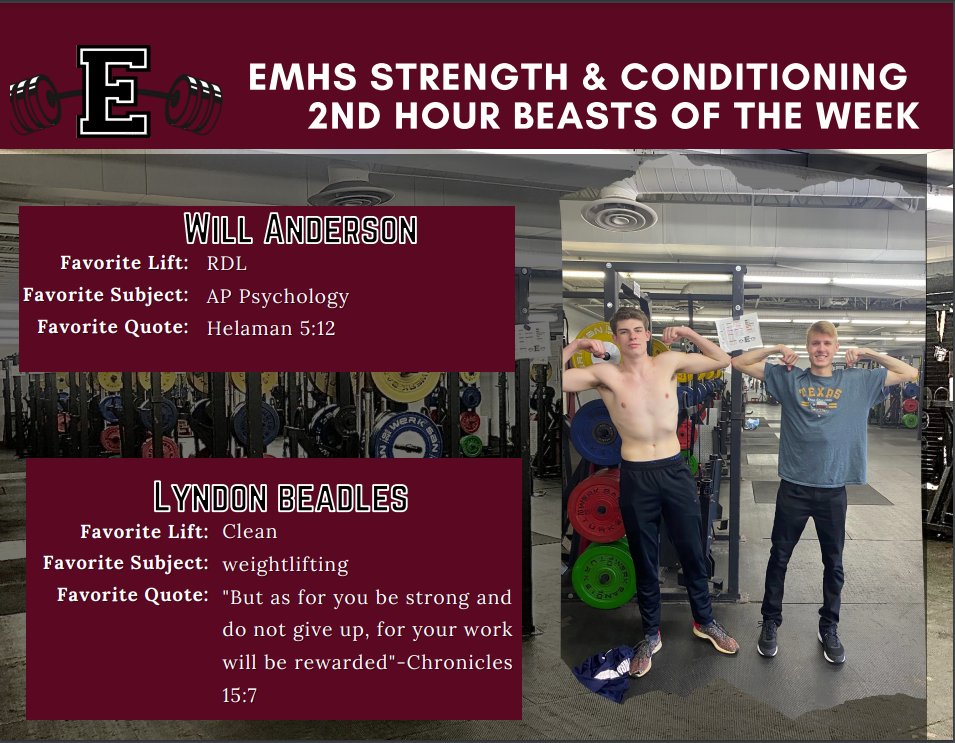 Our Beasts of the Week for Second Hour Basketball. These two are starting the offseason grind off right and working hard.<a href="/goemhsathletics/">EMHS Sports</a> <a href="/EMHSBoysHoops/">EMHS Boys Basketball</a>