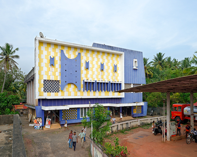 Sturgeons_Law's tweet photo. Strange, old hybrid modernist movie theaters in S. India, exteriors https://t.co/jS8eXUk11C