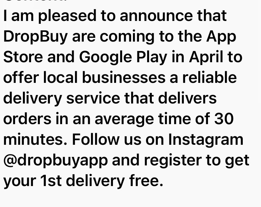 EssexPR's tweet photo. A friend of mine has set up a delivery App, he sent me this today, please give them a follow on Instagram.
Sounds really good ! 🛒 

📲 dropbuyapp https://t.co/HW8IesO4ie