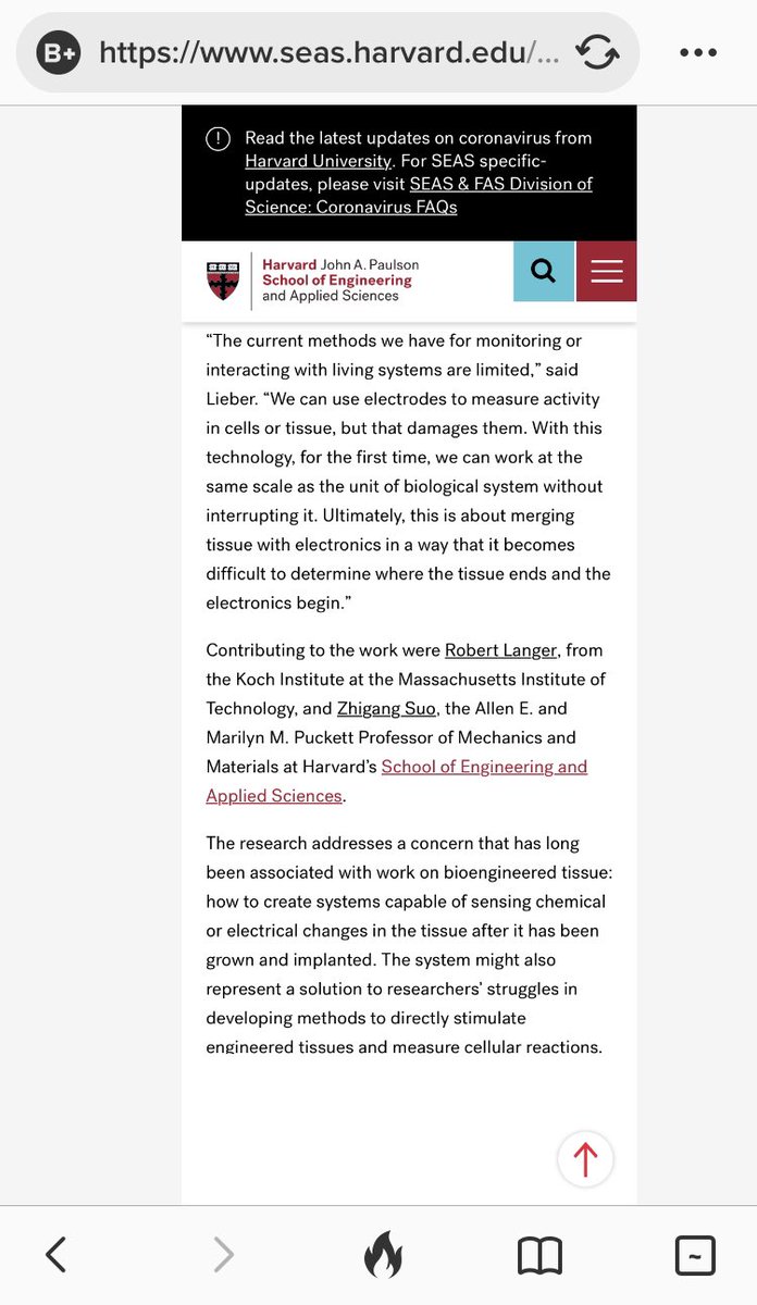 Langer&Lieber go back as well...Lieber, the guy arrested for collaborating w/Wuhan on the sly...“You are the company you keep?” https://www.seas.harvard.edu/news/2012/08/merging-biological-and-electronic