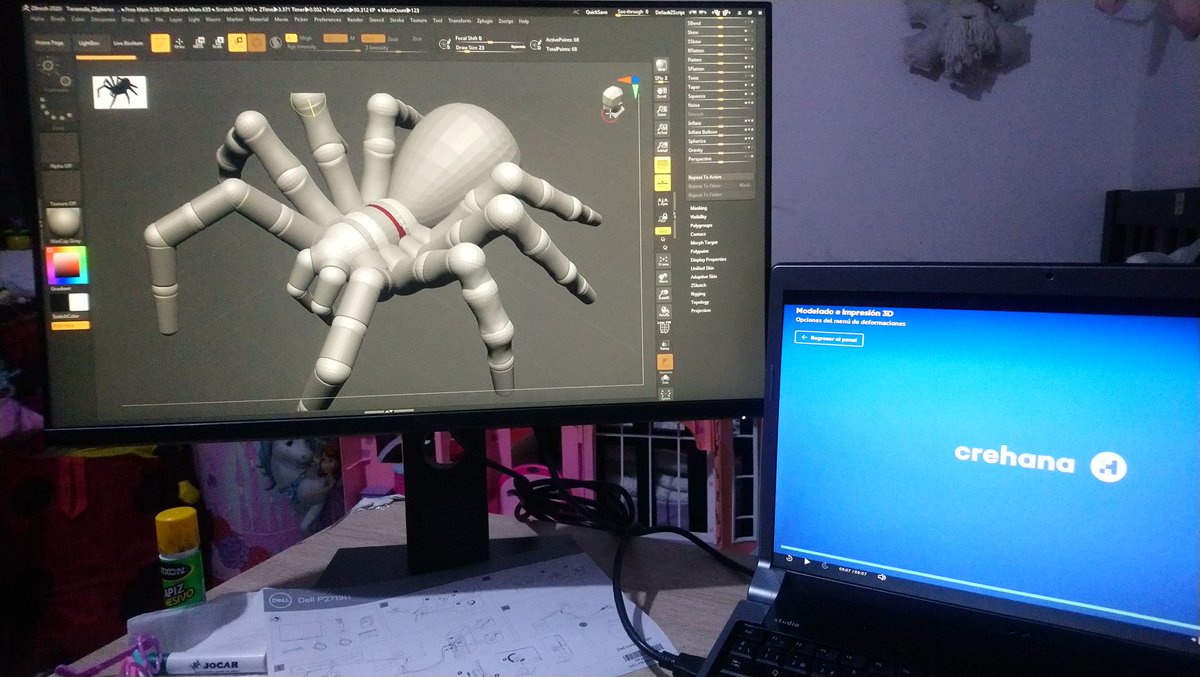 johnnyJRHdz's tweet photo. Aprendiendo #zbrush de #crehana con setup #dell cortesía de #BestBuy y #pcel https://t.co/GFEtCVjLjN