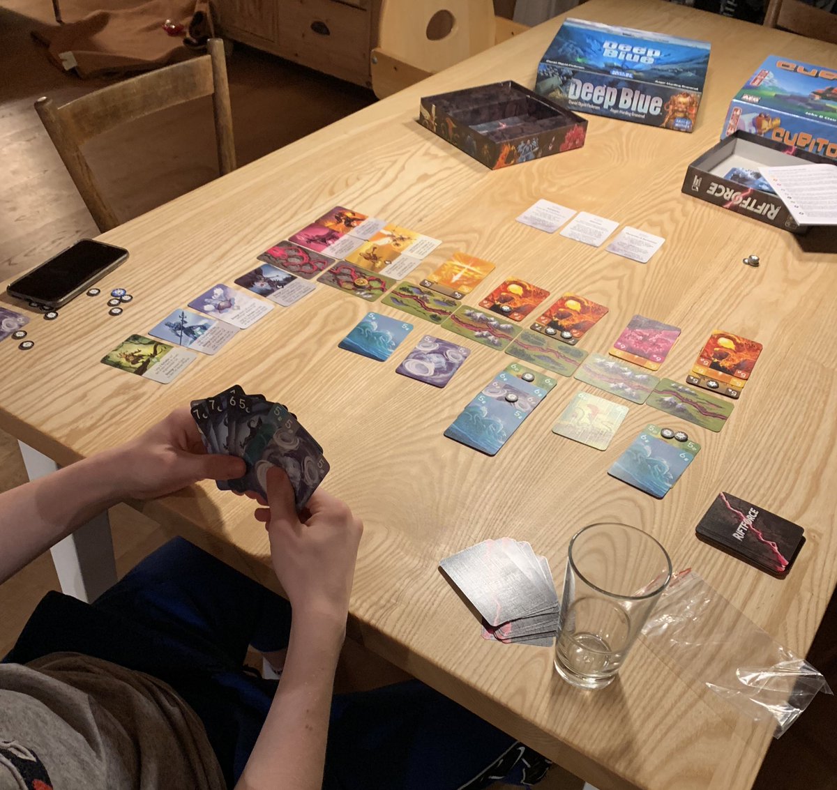 NRFriedrich's tweet photo. Today we tried #riftforce the first time. A nice combination of UNO and Magic!
#boardgames https://t.co/MM2nwfhlqO
