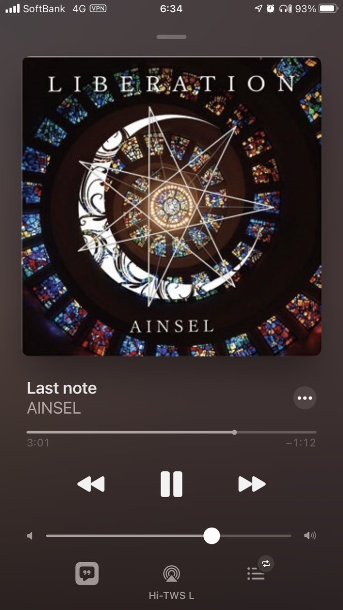 Masa0104Take156's tweet image. 聴けば聴くほど好きになった新譜の曲「Last note 」😆
#AINSEL #Last_note #LIBERATION