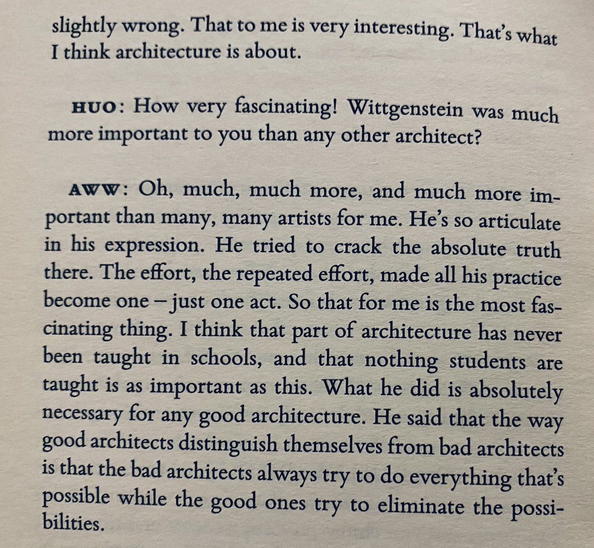 csandis's tweet photo. Ai Weiwei on Wittgenstein's influence on him https://t.co/1cSrZotAoc