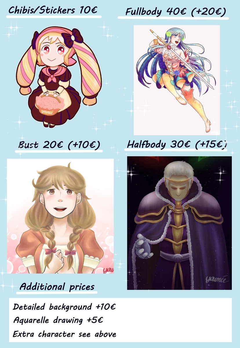 Creative_Lack's tweet image. Heya! Since I finally have enough free time I'm opening commissions! 

If you're interested you can DM me on twitter/ message Youmie#7634 on discord or send an Email to youmie34@gmail.com for more information!

Portfolio: drive.google.com/file/d/1ewft-W…