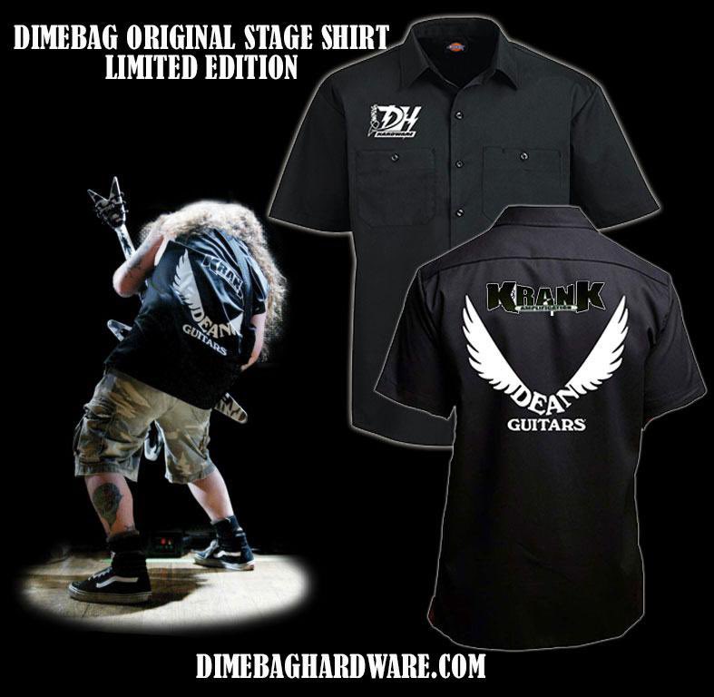 Dimebag Hardware is stoked to offer the ORIGINAL DIMEBAG Stage Shirt - Printed on authentic Dickies black work shirt. 
This will be a ONE time offer - PRE ORDERS OPEN NOW.
🤘🤘🤘🤘 Dimebaghardware.com 

#dimebagdarrell #dimebaghardware 
#indimewetrust