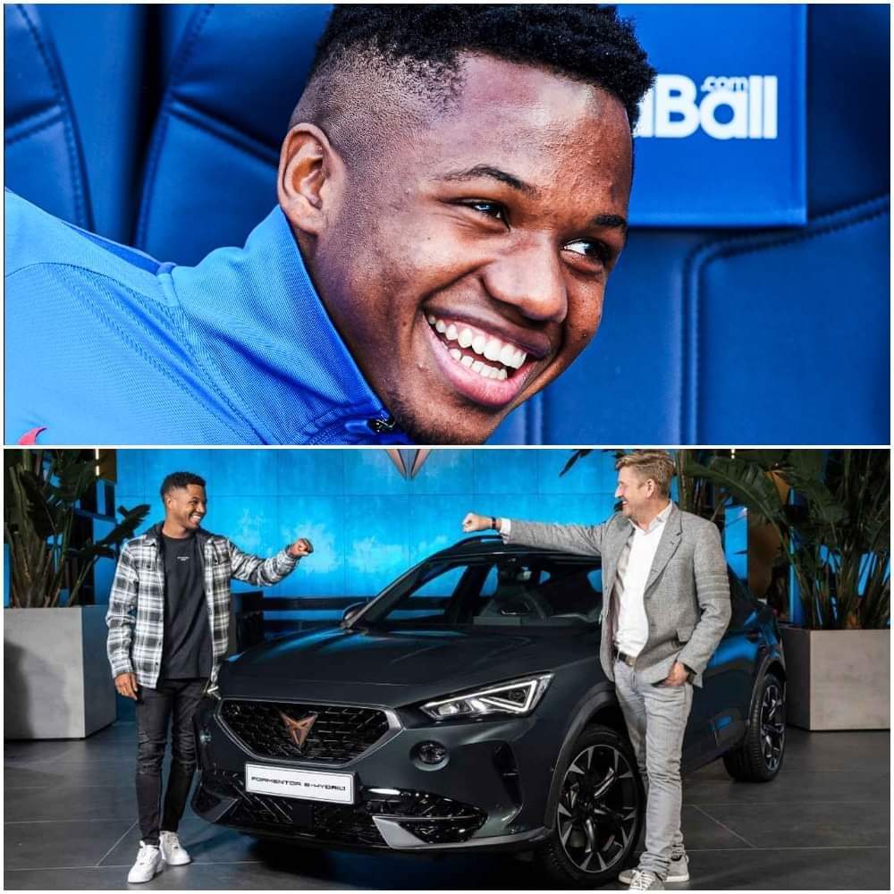 ANIKETP28687997's tweet photo. Ansu Fati has been given a free car from his sponsors but can't drive it yet as he doesn't have a license 😅

#TEN  #fati #BarcaNewGeneration #joke #Tweet https://t.co/dcfP0F48mc