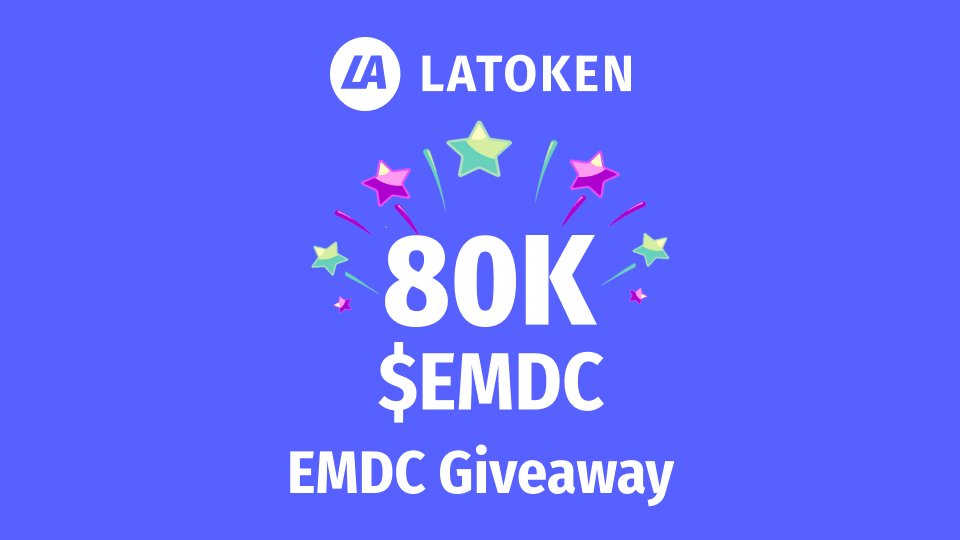 Win 80K $EMDC tokens in the @Emerald_Defi Giveaway on LATOKEN! 🎁 4 lucky winners will get 10K $EMDC each. The top-3 inviters will get an assured share of 40K tokens. Participation is quick, easy, and free. Go 👉 go.latoken.com/4dz 🗓️ April 01 #cryptocurrency #Bitcoin