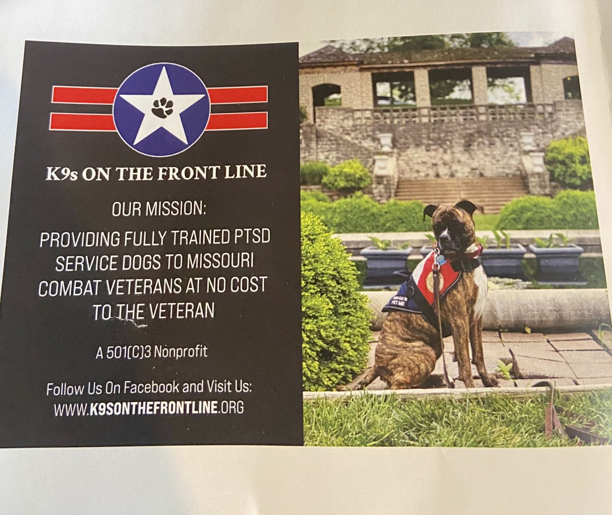 FirstLadyKehoe's tweet photo. I am humbled to have been a part of this K9’s on the Front Line event last night as Chief of Staff &amp; veteran, @adamgresham, presented Don Hentges with a declaration from @LtGovMikeKehoe, for his incredible service to our country and our community. #SupportOurVeterans https://t.co/WXw5g3gj70