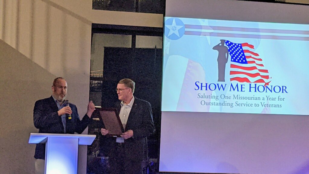 FirstLadyKehoe's tweet photo. I am humbled to have been a part of this K9’s on the Front Line event last night as Chief of Staff &amp; veteran, @adamgresham, presented Don Hentges with a declaration from @LtGovMikeKehoe, for his incredible service to our country and our community. #SupportOurVeterans https://t.co/WXw5g3gj70