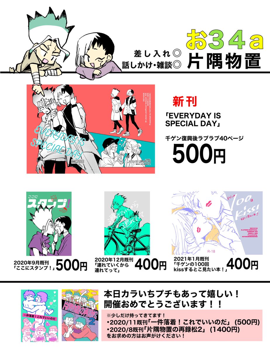 サンプルの前にお品書きが出てしまったな…
机の上たくさんあるね!やったね! 