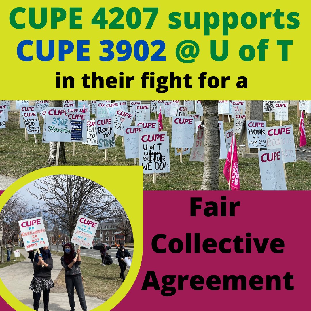 cupe4207's tweet photo. All power to @CUPE3902 in their struggle for better @UofT and #betteruniversities!
#strikeprep #unionpower #onpol #cupe #cupeon #gradstrike https://t.co/9KRa3dcmyg