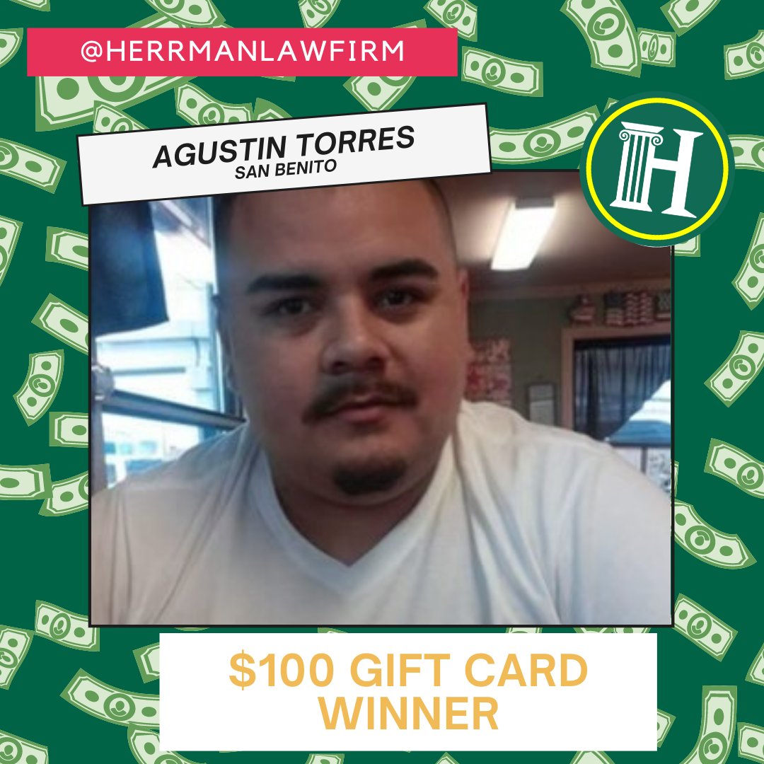 herrmanlawfirm's tweet photo. #Congratulations to our $100 Gift Card Winners!๐
โจWe pick a winner EVERY Week!โจ How lucky are you feeling?
Check out our pinned post to learn more about how you could win a $100 Giftcard! ๐จโโ๏ธ
.
.
#HerrmanLawFirm #AlwaysPuttingYouFirst #Giveaway #SouthTexas #Fun #Free #Contest https://t.co/ZmLYBGin3I