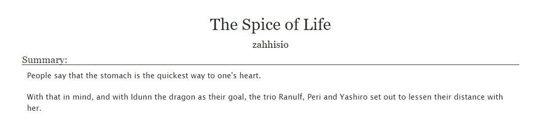 Presenting my submission for day 1 of #FeFriendshipWeekend - A Spice of Life! archiveofourown.org/works/30280782

Read the story of how the heterochromatic members of the Order of Heroes bond over food.