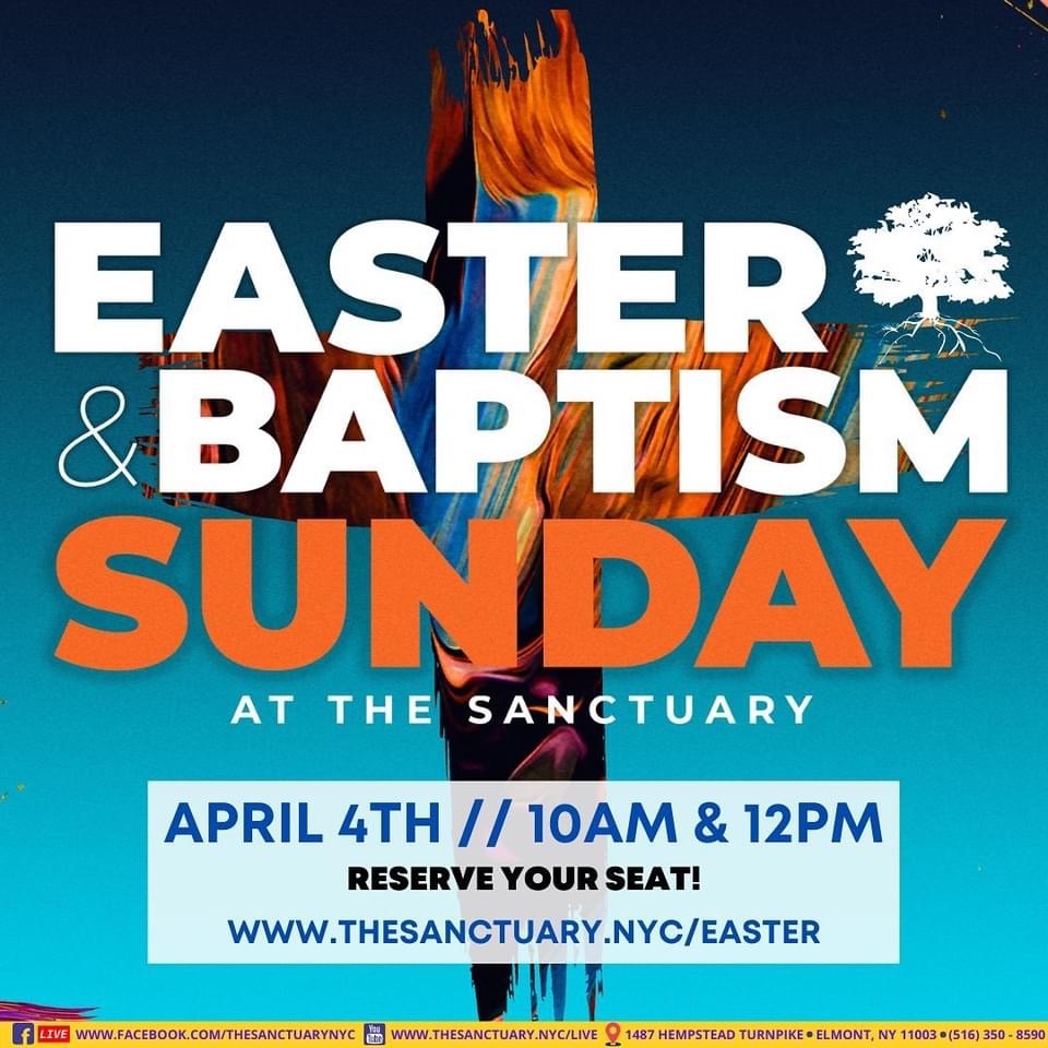 TheSanctuaryNYC's tweet photo. Spend Easter with us! Reserve your seat to join us as we celebrate the Risen Savior on Easter Sunday!! We will be having two identical services- everyone is invited! Reserve your seat now or bring your family together to watch online.
————————— https://t.co/w4MieXL72K