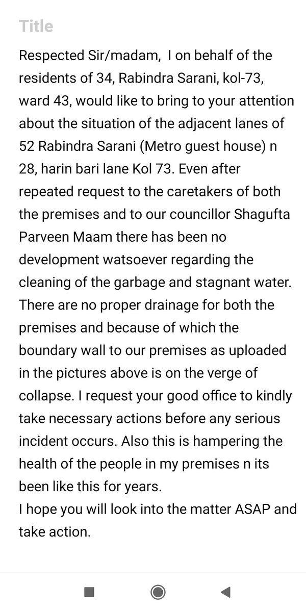 zainab1394's tweet photo. @FirhadHakim @MamataOfficial @kmc_kolkata I hope you will look into the matter and help us ASAP. https://t.co/v9V4wtyrDn