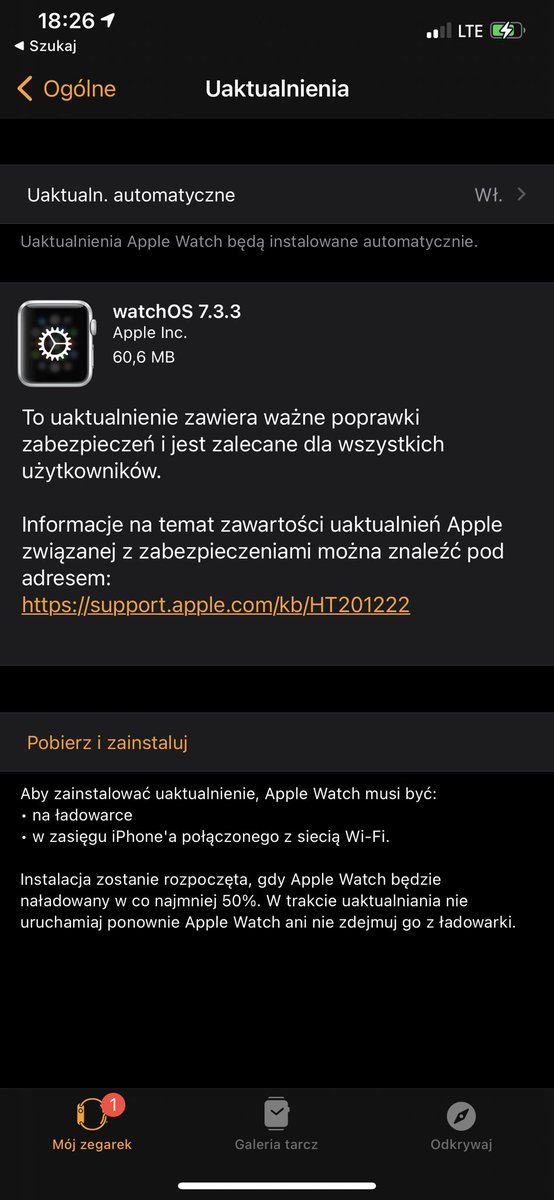 dominiklada's tweet image. #watchOS7.3.3 też wjechał