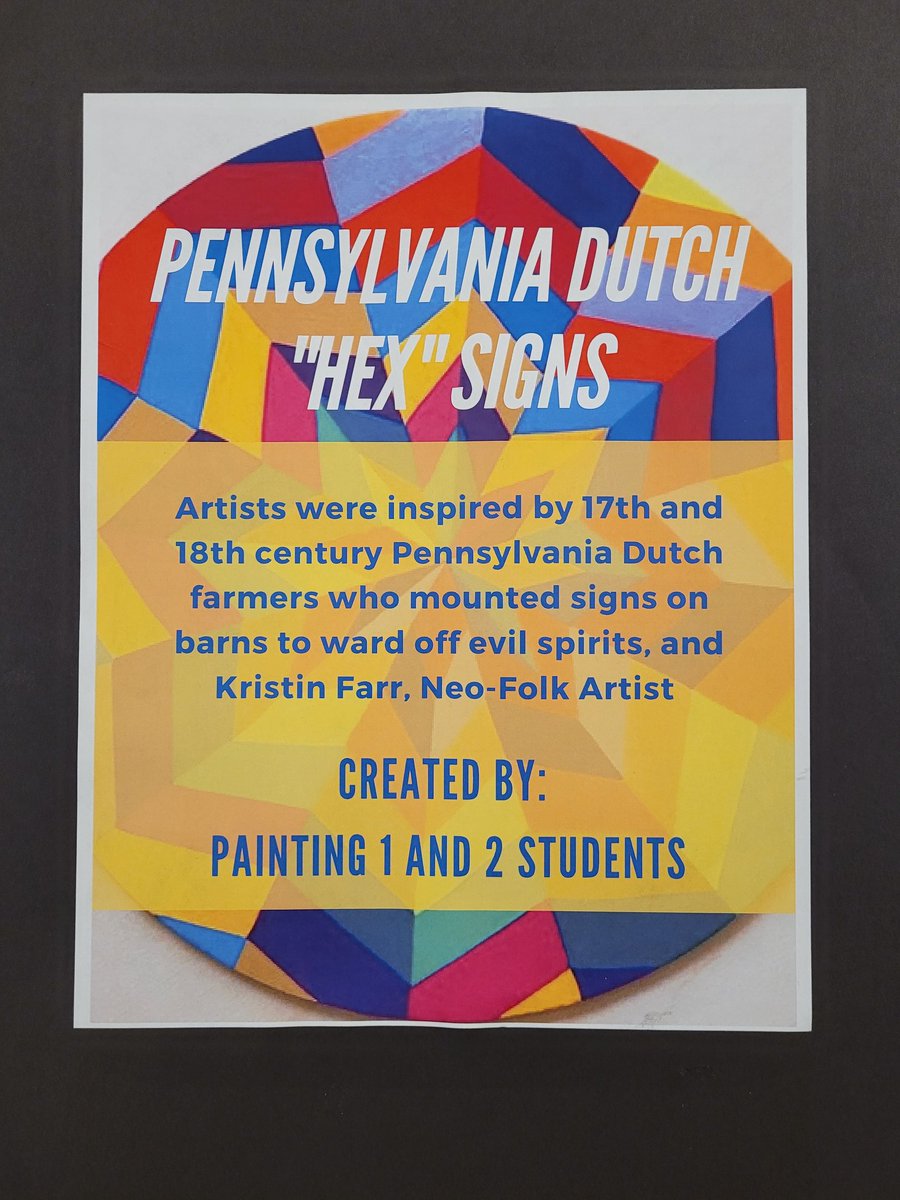 I'm so excited about these Pennsylvania Dutch Hex Signs created by my painting students. #BeTheWhy #theridge @WilsondCRONE @loganhCR <a href="/b_radmer78/">Brad Mercer</a>