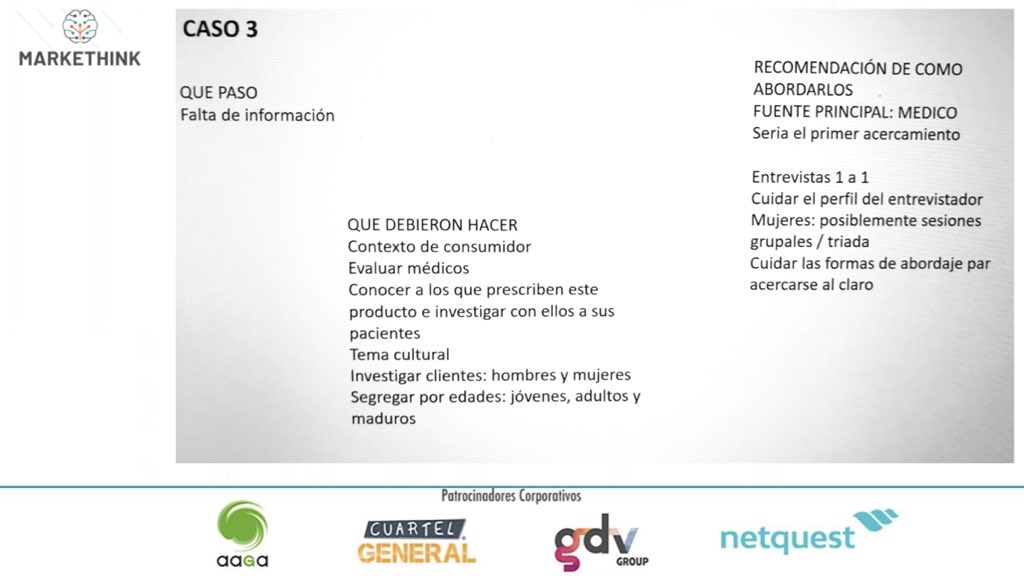 Estamos en el taller de ‘Investigación de mercados aplicada’ de <a href="/_CuartelGeneral/">Cuartel General de Investigación de Mercados</a> escuchando las conclusiones de los participantes sobre el tema de “eyaculación precoz”. 

¿Focus groups, entrevistas, desk research? ¿Qué metodologías usar? ¿Cómo abordar el tema?
#MARKETHINK