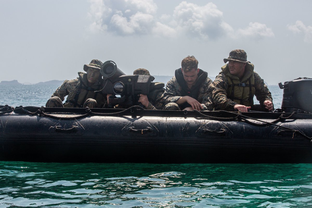 Marines with 3d Battalion, 3d Marines employ a broad littoral defense with combat rubber raiding craft and Javelin weapons systems around Okinawa, Japan during Operation Castaway.

#FightNow
#FreeandopenIndoPacifc 
#ReadyandCapable