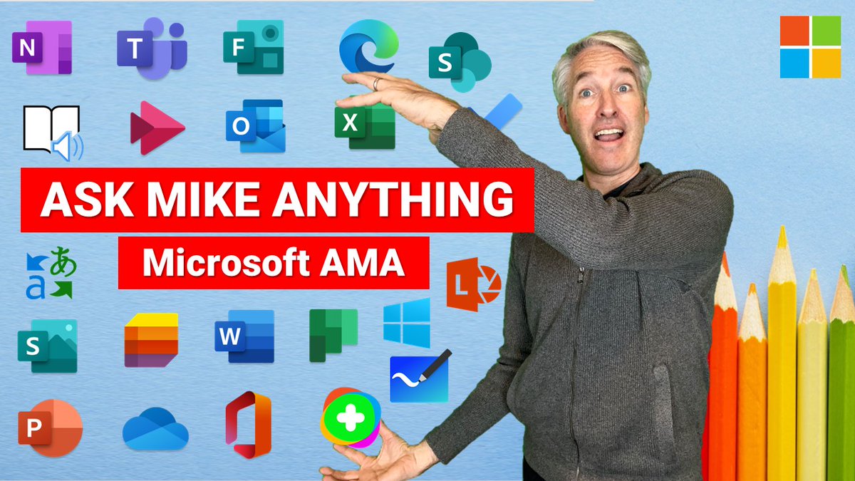 mtholfsen's tweet photo. "Ask Mike Anything" (AMA) today!

I'll be doing a TikTok Live and you can ask me your burning #MicrosoftEDU questions 🔥

📅 Today @ 2:30pm PST, just join on TikTok from my account

👉 https://t.co/ICfotF1P4M 

#edtech #MIEExpert https://t.co/gzzDfEpcly
