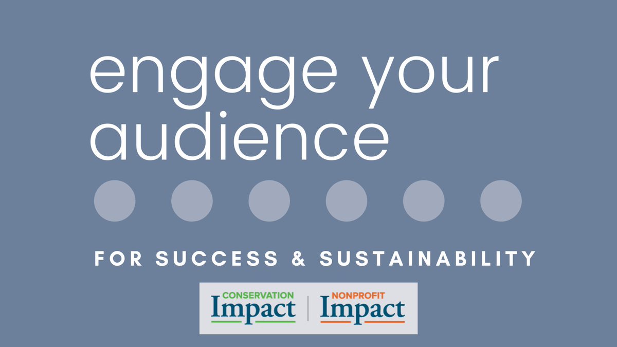 ConservImpact's tweet image. Why do organizations that do good work struggle with turning their participants into loyal, engaged constituents? Download "Engage Your Audience for Success and Sustainability" today: ow.ly/Z3u950E1aAx #nonprofits #nonprofitmarketing