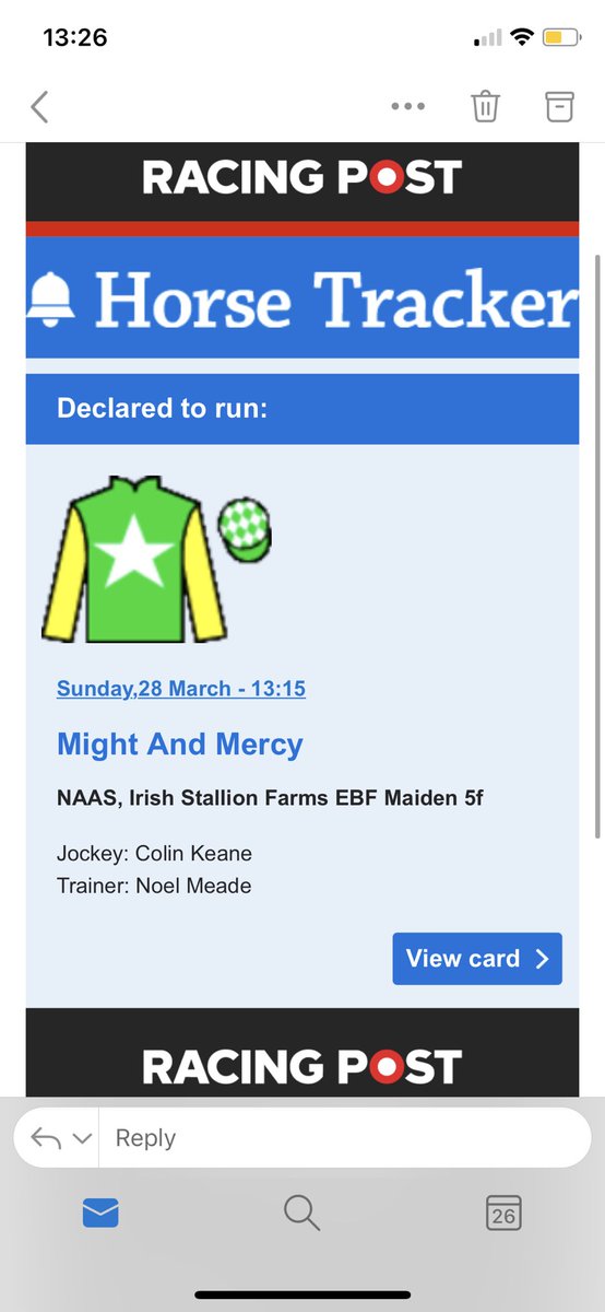 sam_goyette's tweet photo. Looking forward to seeing this queen make her debut on Sunday! Fingers crossed for everyone involved! 🐎💨@peternolanblds @pearlsecstall @sfstud https://t.co/r90jxnRVuY