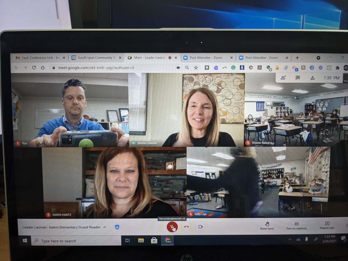 SLCSSalem's tweet photo. @DonnaLasinski thank you for joining @MrsLeja2ndgrade @mandydillon134 @mrskhantz @SLCSSalem for March is Reading Month and sharing ClickClackMoo.  #marchisreadingmonth #catchthereadingbug  #pandemicguestreader https://t.co/WV4fEYy4tL