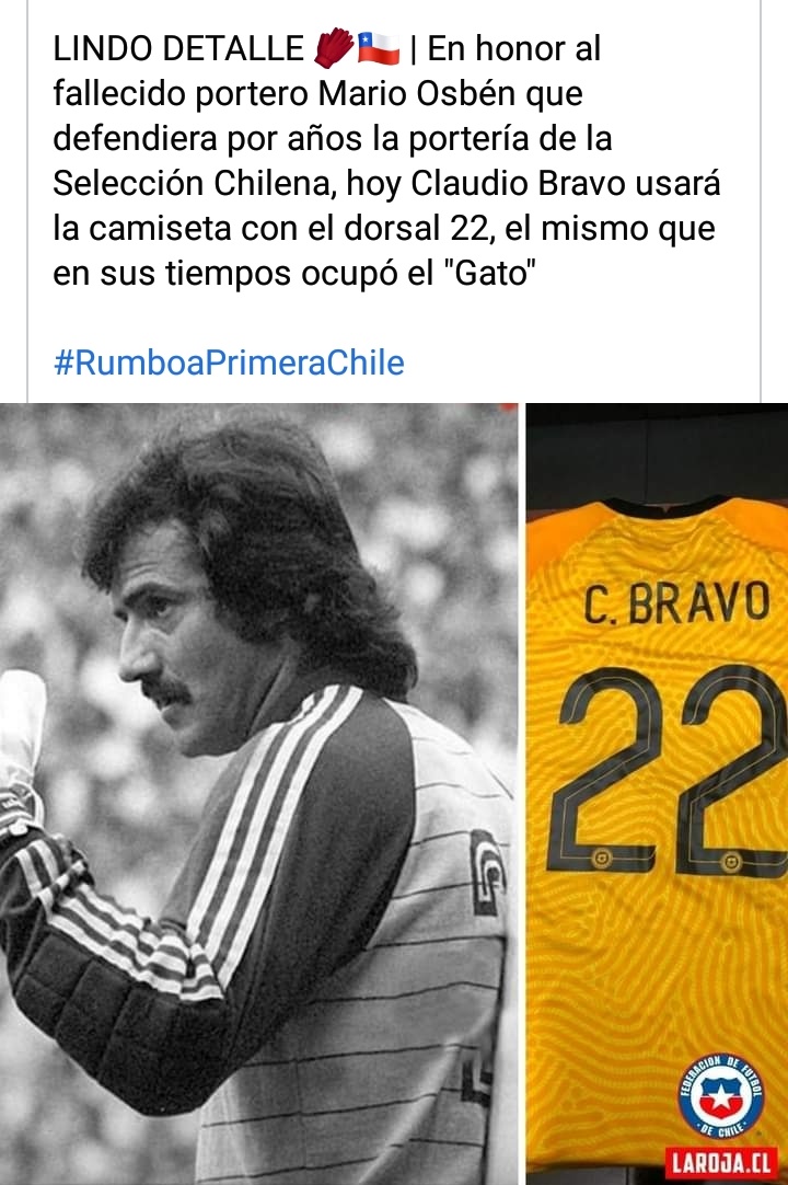 PabloAHH8's tweet photo. @C1audioBravo Felicitaciones Capitan por el gesto en el dorsal en recuerdo del gran Mario Osben, te lo agradecemos de corazon y sigues agrandando tu legado en todos y las nuevas  generaciones!!

Un abrazo
Agrupacion de ex futbolistas de Club Universidad de Concepción https://t.co/tJdyeDVraf
