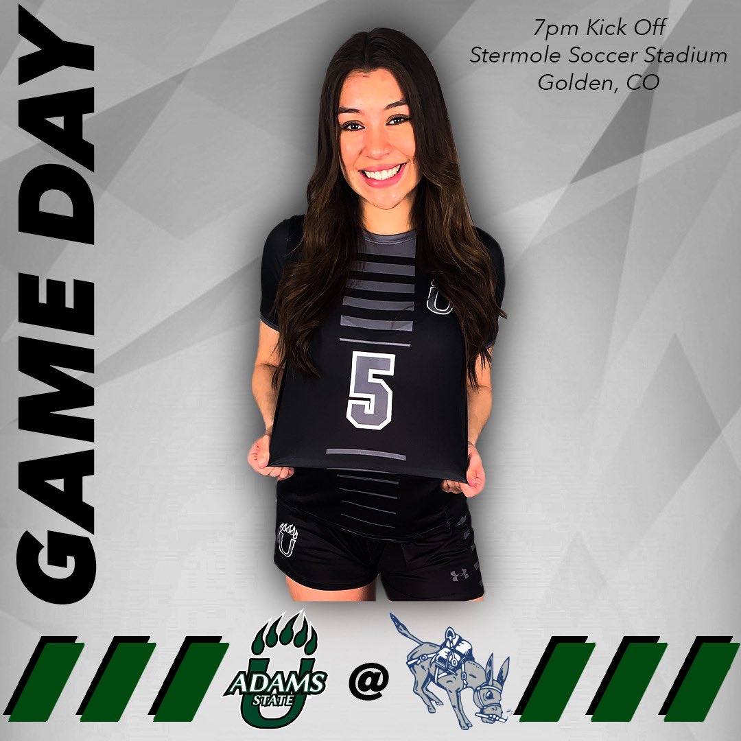 ASUGrizzWSoccer's tweet photo. IT’S GAME DAY!
-
@carenaharrison is ready to go into battle as we take on @mineswsoc in Golden under the lights tonight!
-
📸: @harryrobertshunt123 
#WeAreAdamsState #ThisIsHowWePlay #DetailsMatter #TheresOnlyOneCarenaHarrison https://t.co/PVfnOiu1gN