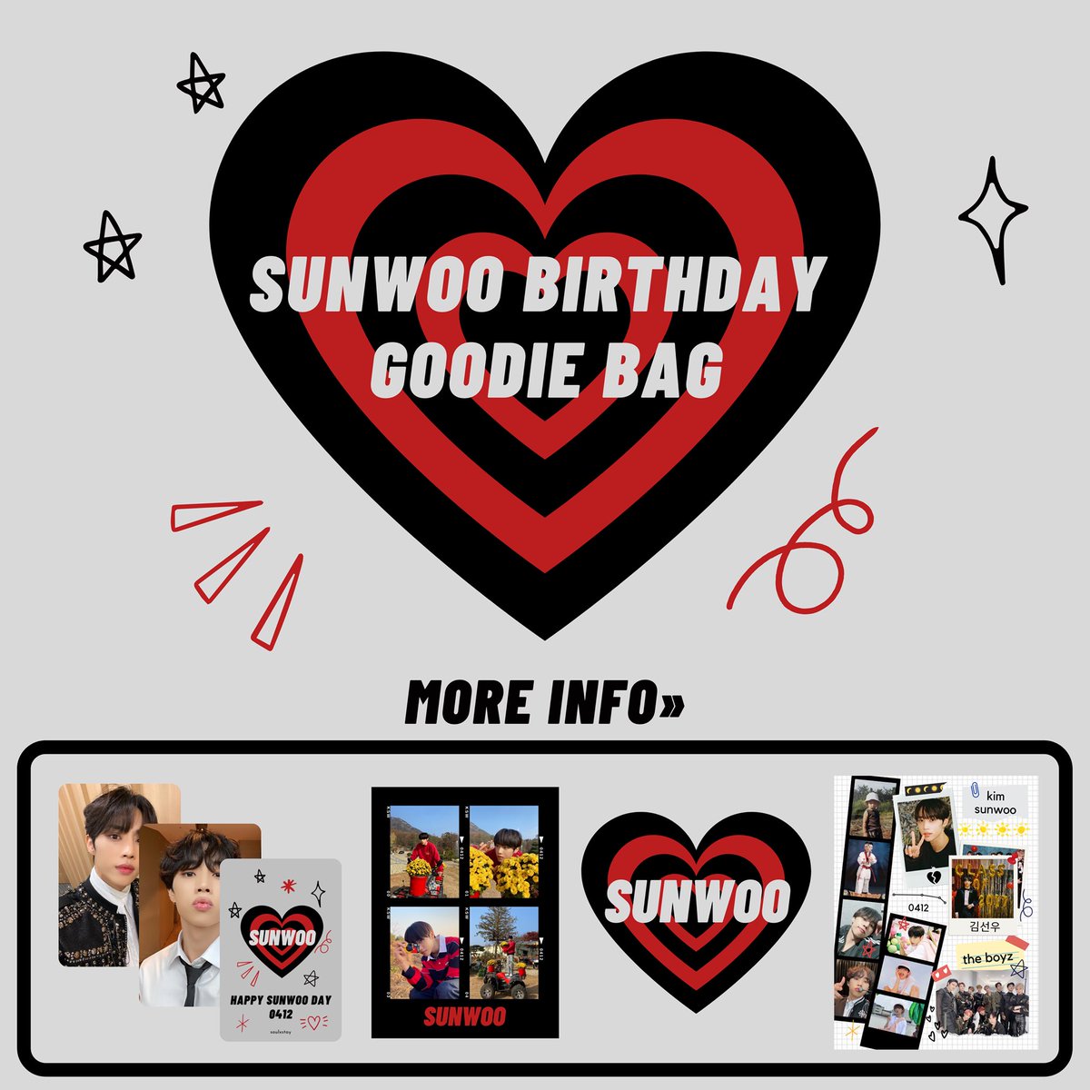 soulxstay's tweet photo. Sunwoo birthday event goodie bag

> SET A - 5€ shipped
2 selfie photocards
1 photoprint 
1 postcard 
1 vinyl sticker 

> SET B: (limited quantity) - 10€ shipped
SET A
+ 1 acrylic glitter keychain 

> part of the proceeds will be donated for Hate is a Virus

> form in bio https://t.co/FMrJ6VxByM