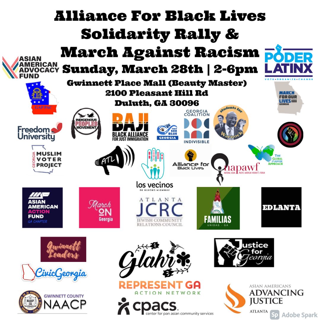AsianAAF's tweet photo. 📌 March 28, 2021 | 2-6 PM EST

The purpose of this demonstration is to help unite our communities in the fight against racism and injustices. No one is free until we are all free, and we will continue to speak out against bigotry, xenophobia, and all forms of hate. ✊🏻✊🏼✊🏽✊🏾✊🏿 https://t.co/WzsXZM6Mmf