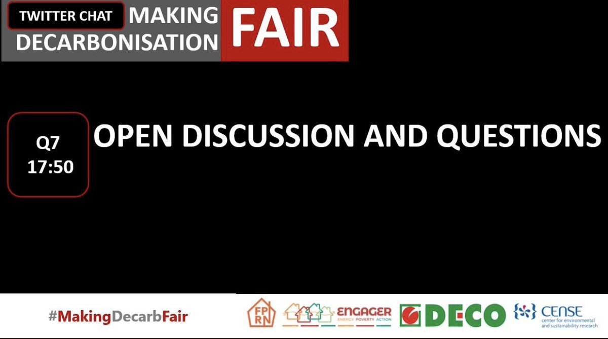 FuelPovertyRN's tweet photo. Q7 Time to throw it wide open! Who has other thoughts or questions about #MakingDecarbFair ? https://t.co/i2dcwlmUqM