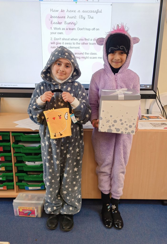 Well done to our two Easter Bunnies for creating a fantastic Easter Egg Hunt for Fir Class! <a href="/headcherrytree/">Cherry Tree Headteacher</a> @NurtureCTS <a href="/CTS_Watford/">Cherry Tree Primary School</a> #Easter #year5