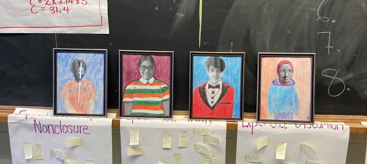 LCvitak's tweet photo. Art in the style of Amy Sherald @TDSB_GallowayRd https://t.co/nTlmCF5N1y