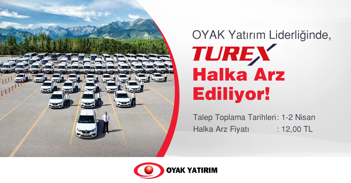 OYAK Yatırım Liderliğinde TUREX Halka Arz Ediliyor! 
Talep toplama tarihleri: 1-2 Nisan 2021
Detaylı bilgi ve başvuru için tıklayın: bit.ly/2P80veU 

#TUREX #OYAKYatırım #Halkaarz