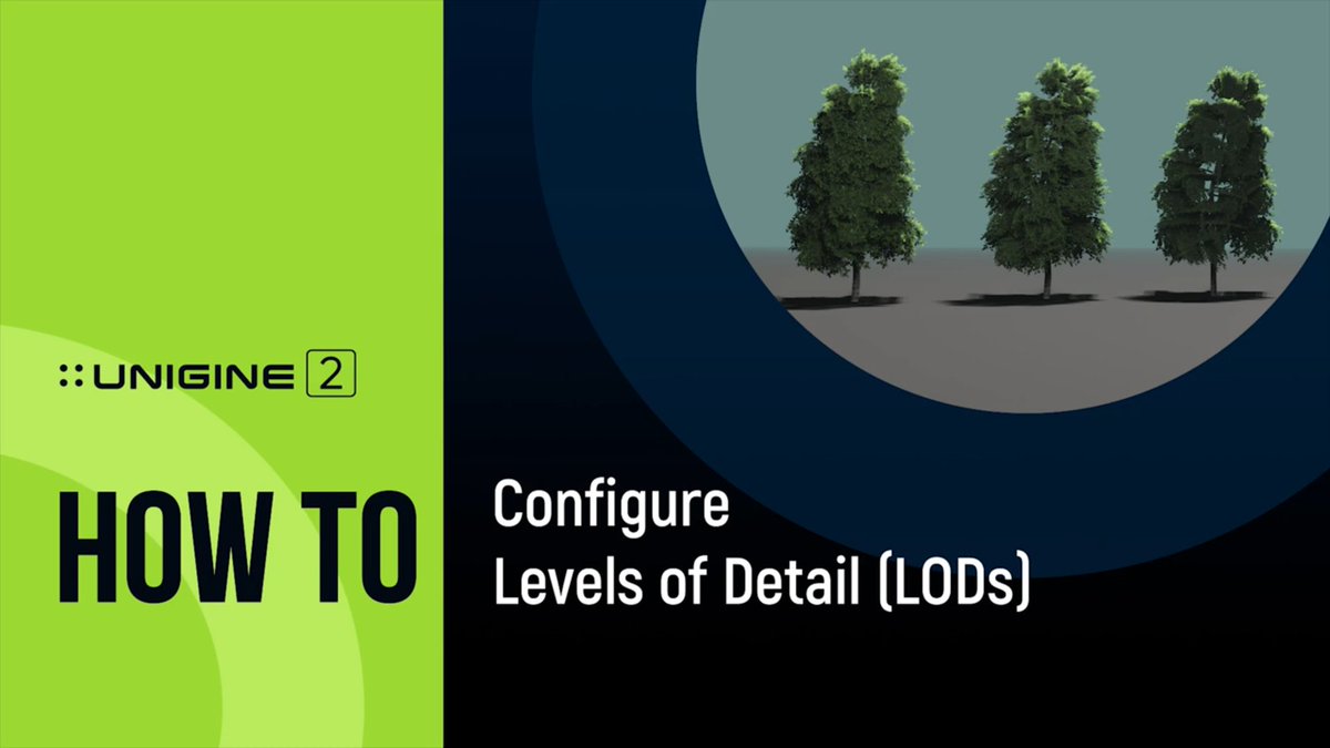 Unigine's tweet image. In today's “How To” video, we show you how in UNIGINE 2 you can configure Levels of Detail (LODs) to decrease the geometry complexity of 3D objects when these objects move away from the camera: youtu.be/aSU2Ix_Lqi8
#unigine #howto #uniginetutorial #tutorial