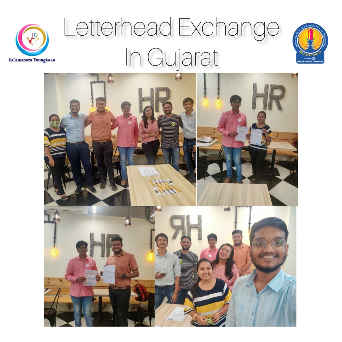 Warm Rotaract Greetings 

Our Co-PDD Rtr. Shreyaas had an amazing time in Gujarat where he had a chance to meet rotaractors and exchange letterhead with them.

We hope our bond grows stronger with both the clubs:-
1. Rotaract Club of Prahaladnagar
2. Rotaract Club of Junagadh