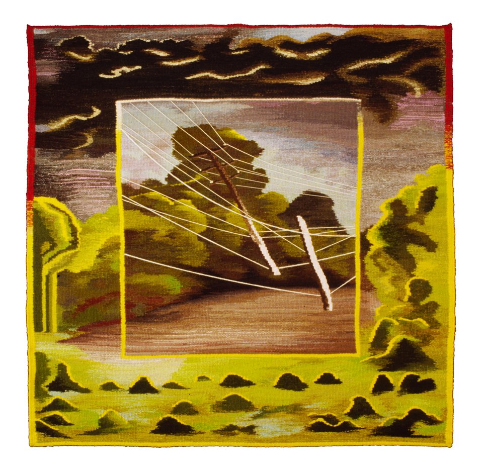 Lilian Tyrrell (1944 – 2007) only entered the world of fiber art and tapestry at the age of 30, after a sheep-raising project of her son’s saw their family left with a large amount of wool. #WomensHistoryMonth
.
Loss of Communication 1988 by Lilian Tyrrell
#artlives