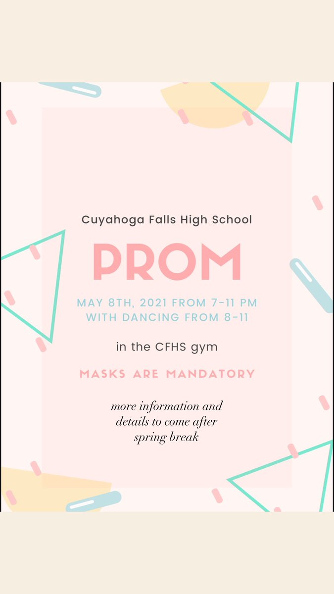 cfhsclassof2022's tweet photo. Here is some information about CFHS prom! More information will be sent out after the break! https://t.co/JSvTuY6a3A
