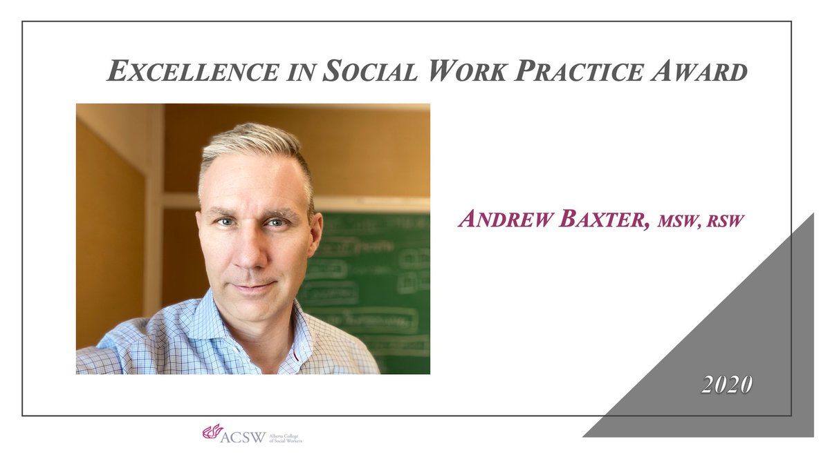 Congratulations to our own Andrew Baxter for earning the ACSW Award for Excellence in Social Work! So well deserved! 🎉🙌 #socialworkisessential #mentalhealth #socialwork